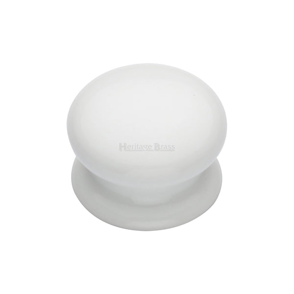 Porcelain Cabinet Knob Plain White