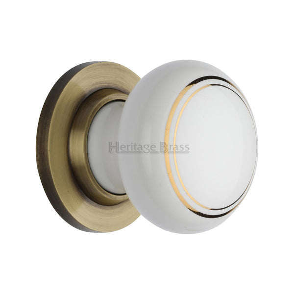 Gold Line Door Knob on Rose