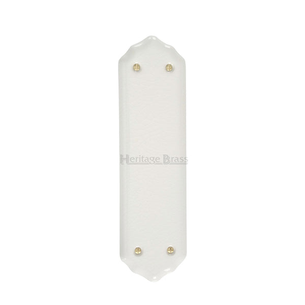 Shaped Fingerplate White Crackle