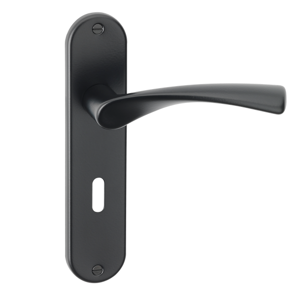 ASEC URBAN Miami Lever on Plate Lock Door Furniture Ebony