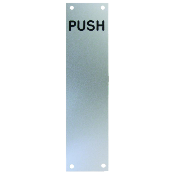 ASEC 75mm Wide Aluminium `Push` Finger Plate