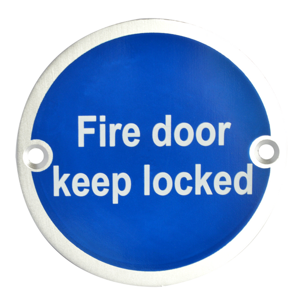 ASEC Metal `Fire Door Keep Locked` Sign