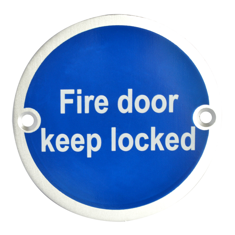 ASEC Metal `Fire Door Keep Locked` Sign