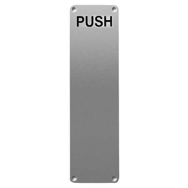 ASEC 75mm Wide Stainless Steel `Push` Finger Plate