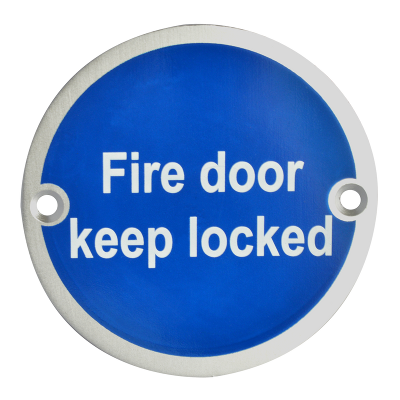 ASEC Metal `Fire Door Keep Locked` Sign