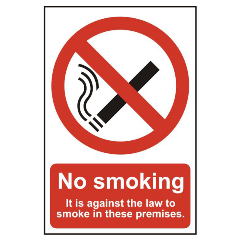 ASEC `No Smoking` 200mm x 300mm PVC Self Adhesive Sign