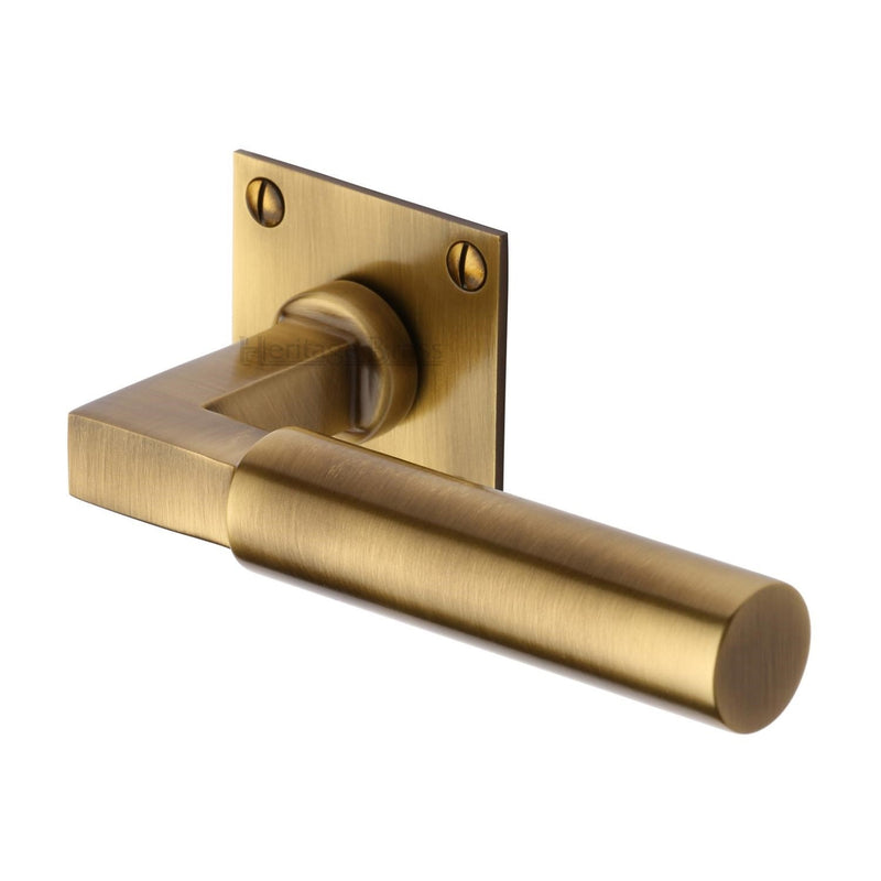 Bauhaus Low Profile Door Handle on Square Rose