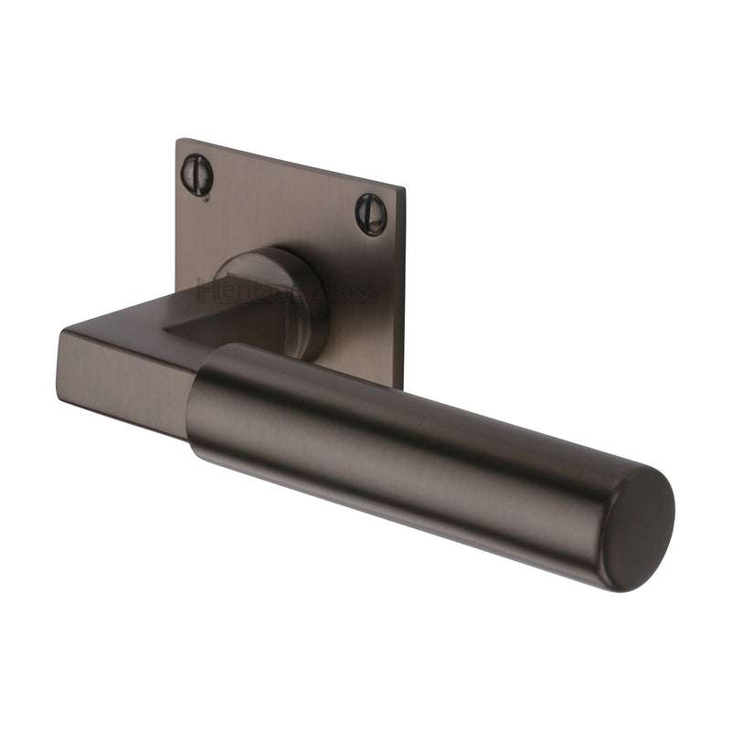 Bauhaus Low Profile Door Handle on Square Rose