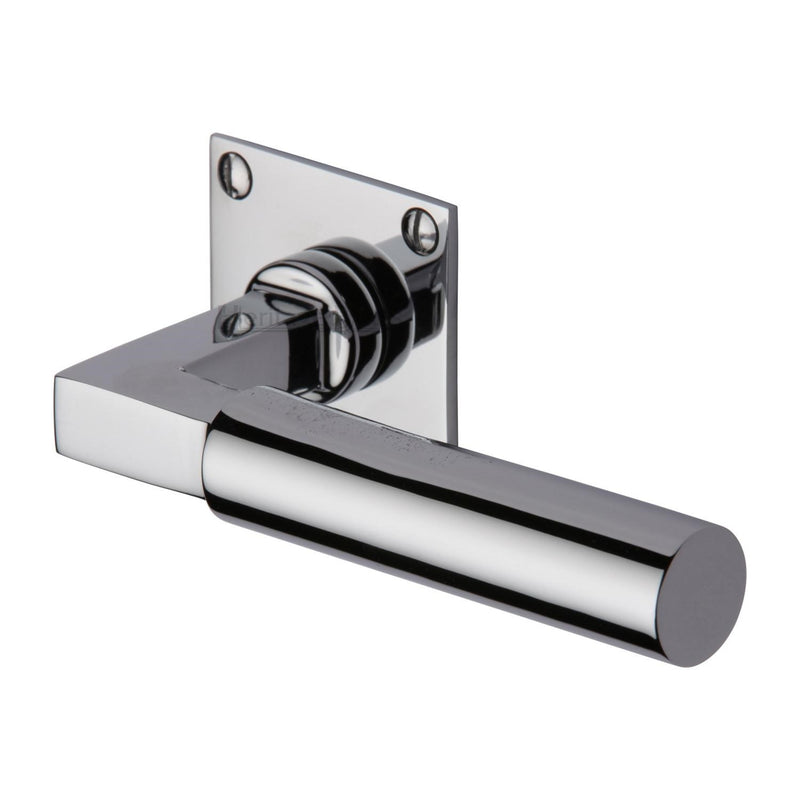 Bauhaus Low Profile Door Handle on Square Rose