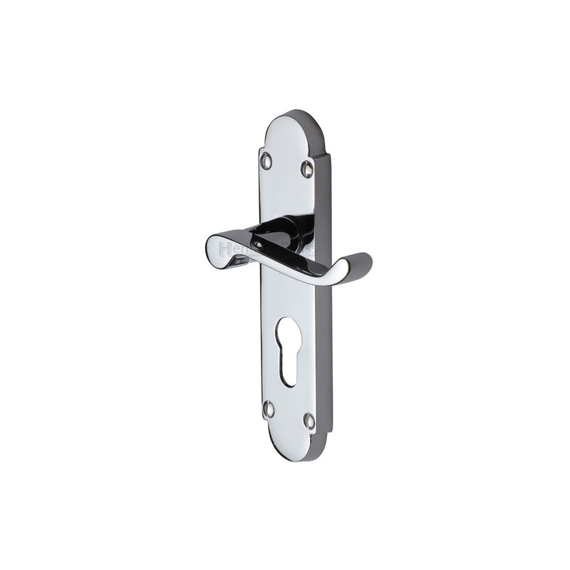 Builders' Range Door Handle on Rounded Plate