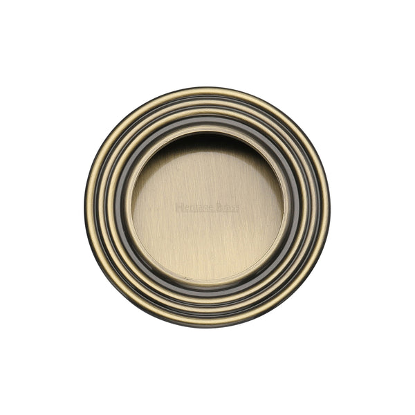 Round Reeded Flush Pull