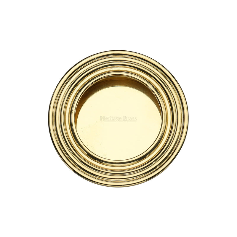 Round Reeded Flush Pull