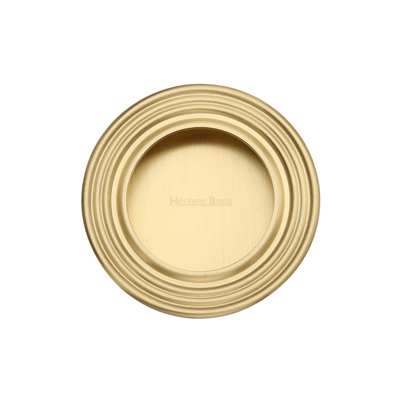 Round Reeded Flush Pull