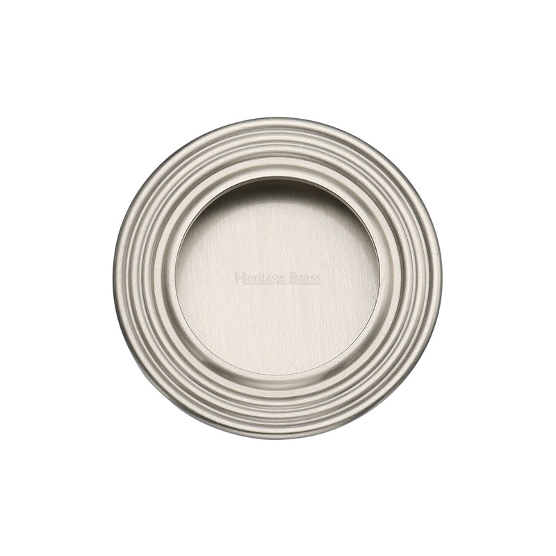 Round Reeded Flush Pull