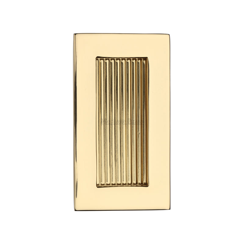 Reeded Rectangular Flush Pull