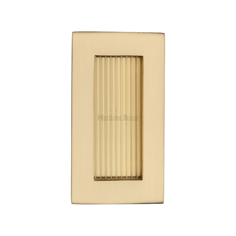 Reeded Rectangular Flush Pull