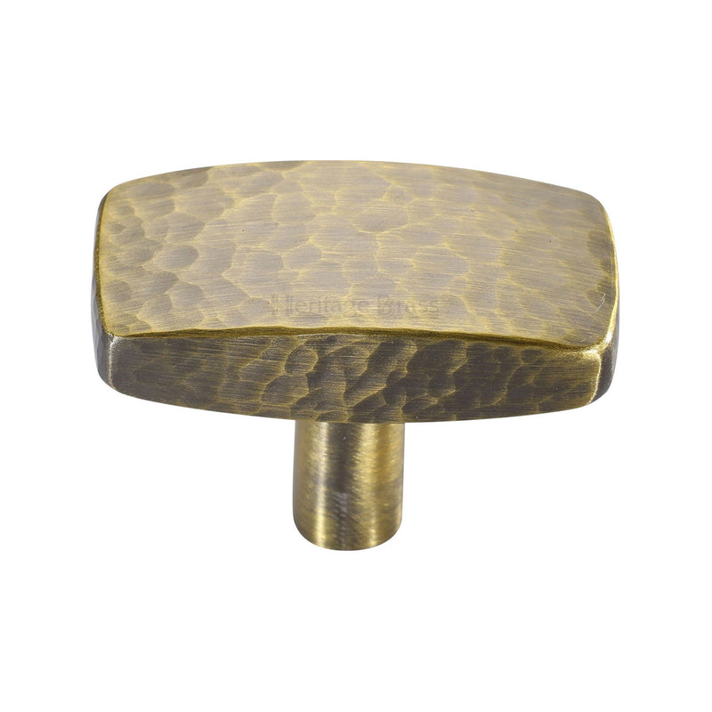 Rectangular Hammered Cabinet Knob