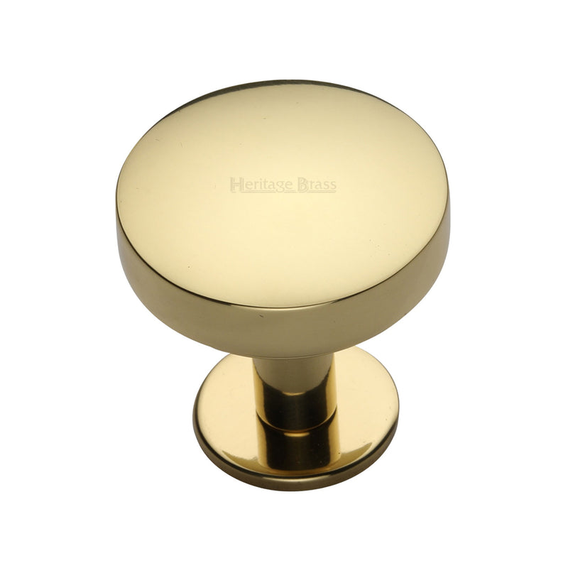 Domed Disc Cabinet Knob with Rose