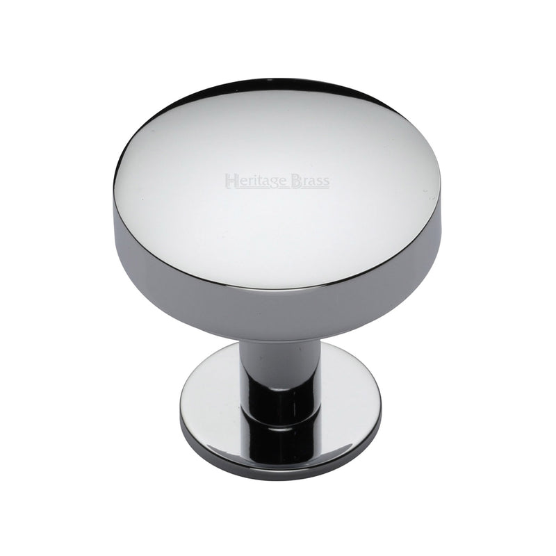 Domed Disc Cabinet Knob with Rose