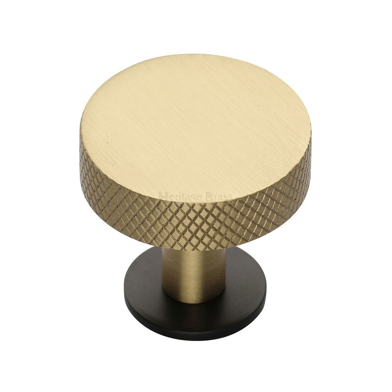 Knurled Disc Cabinet Knob with Rose