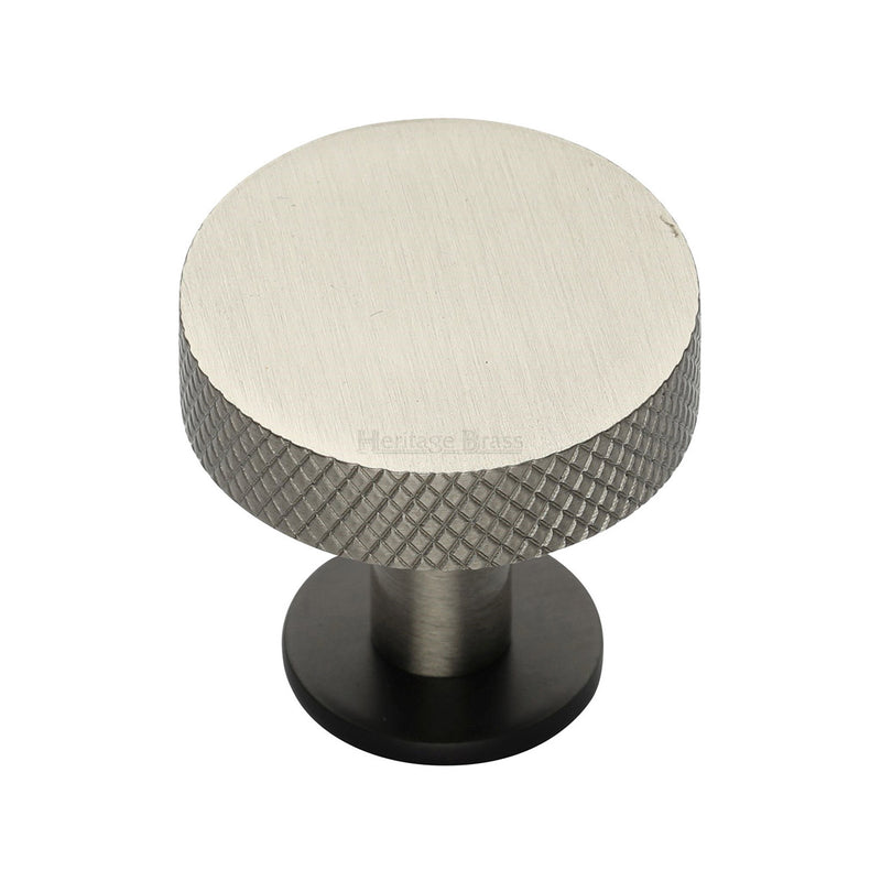 Knurled Disc Cabinet Knob with Rose