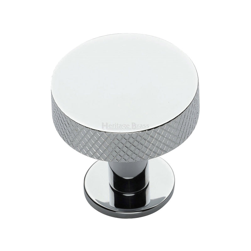 Knurled Disc Cabinet Knob with Rose