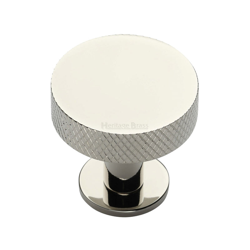 Knurled Disc Cabinet Knob with Rose