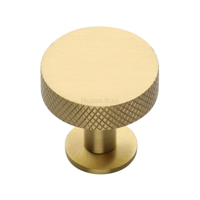 Knurled Disc Cabinet Knob with Rose