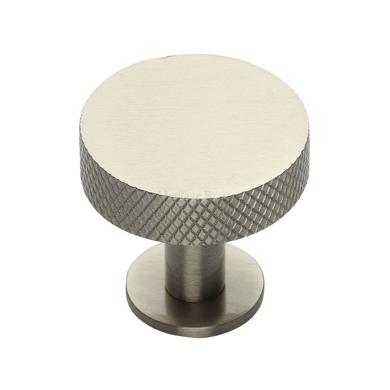 Knurled Disc Cabinet Knob with Rose