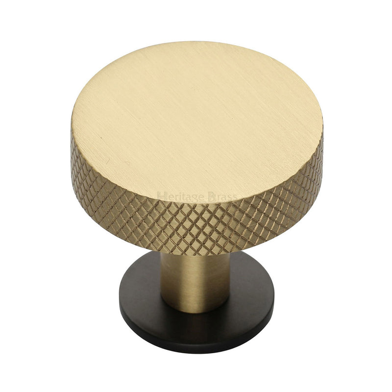 Knurled Disc Cabinet Knob with Rose