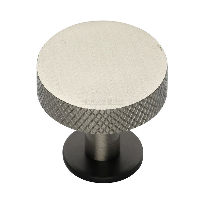 Knurled Disc Cabinet Knob with Rose