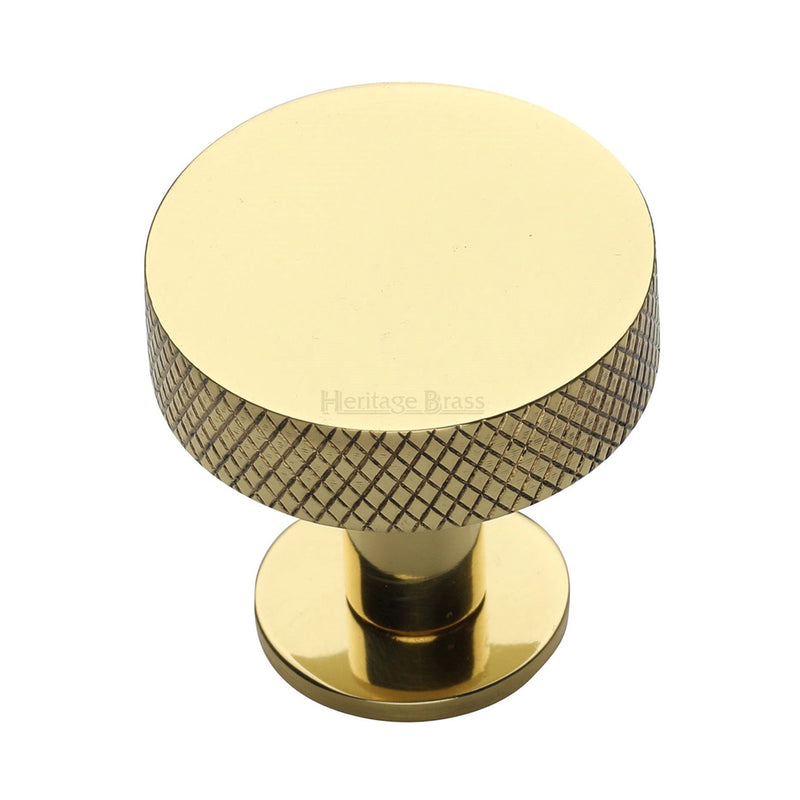 Knurled Disc Cabinet Knob with Rose