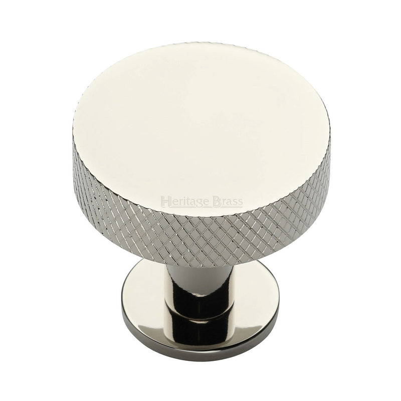 Knurled Disc Cabinet Knob with Rose