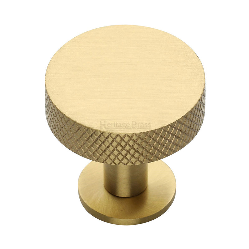 Knurled Disc Cabinet Knob with Rose