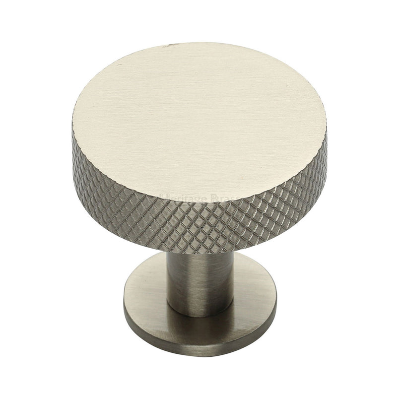 Knurled Disc Cabinet Knob with Rose