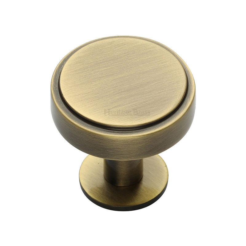 Stepped Disc Cabinet Knob with Rose