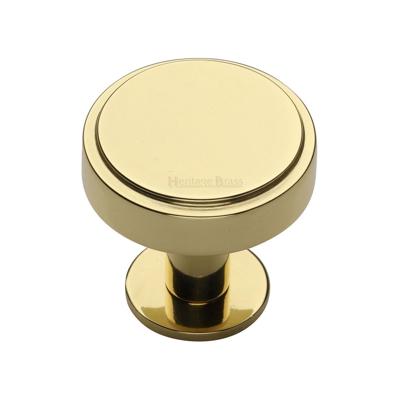 Stepped Disc Cabinet Knob with Rose