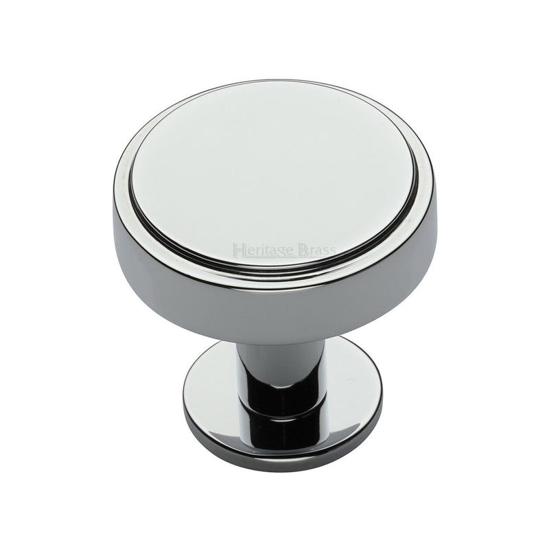 Stepped Disc Cabinet Knob with Rose