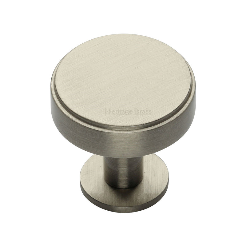 Stepped Disc Cabinet Knob with Rose