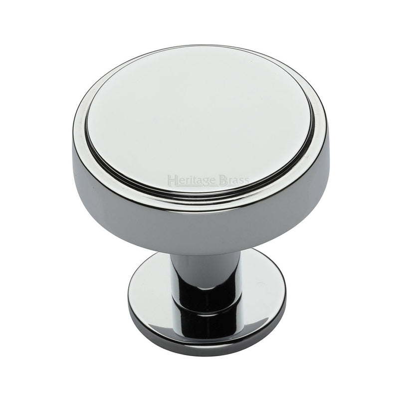 Stepped Disc Cabinet Knob with Rose