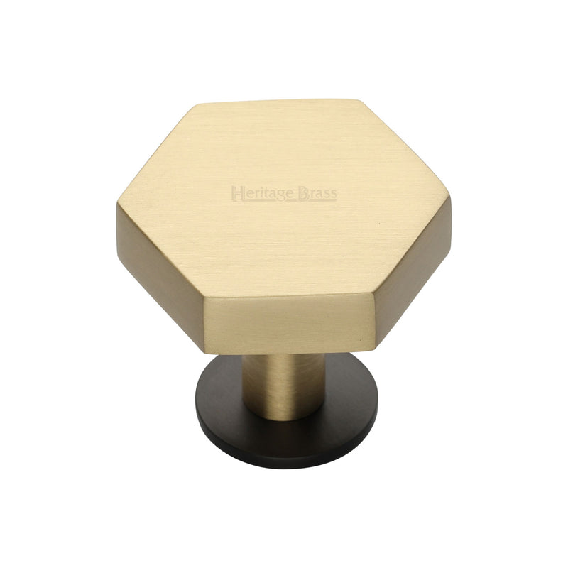 Hexagon Cabinet Knob with Rose