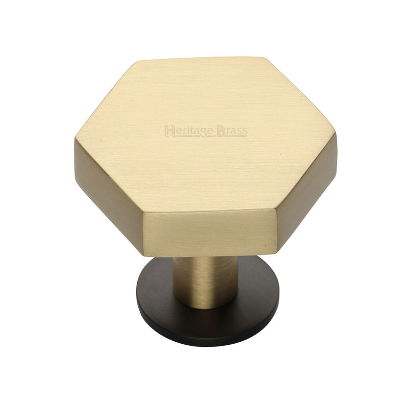 Hexagon Cabinet Knob with Rose