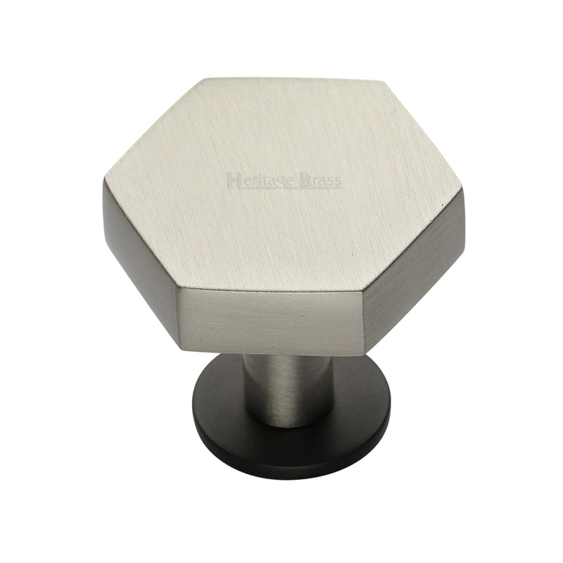 Hexagon Cabinet Knob with Rose