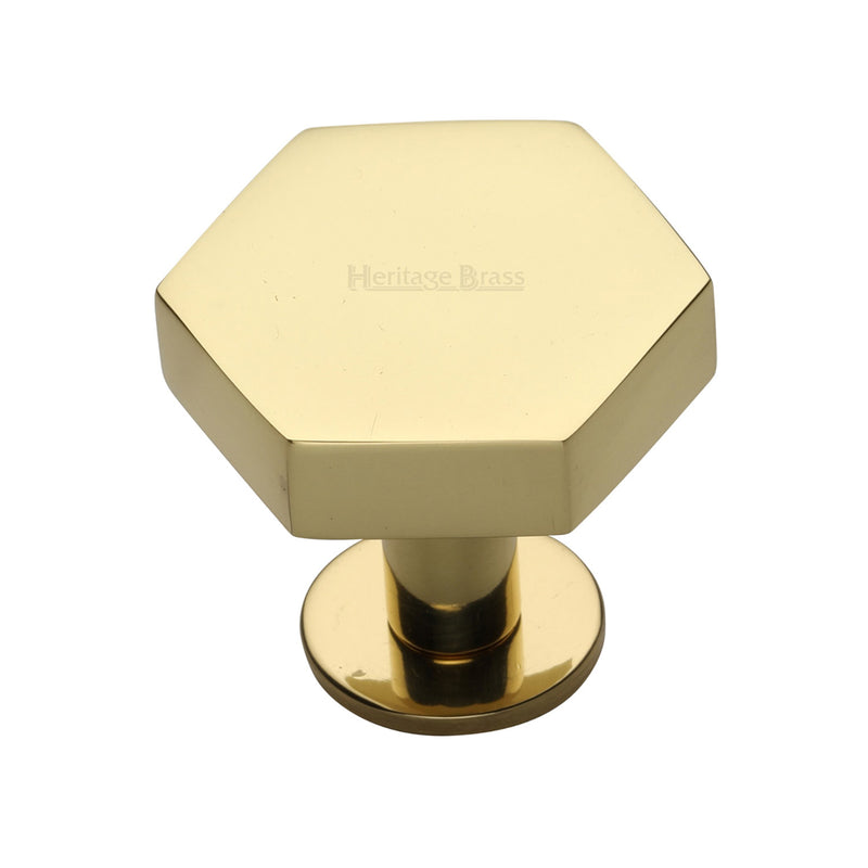 Hexagon Cabinet Knob with Rose