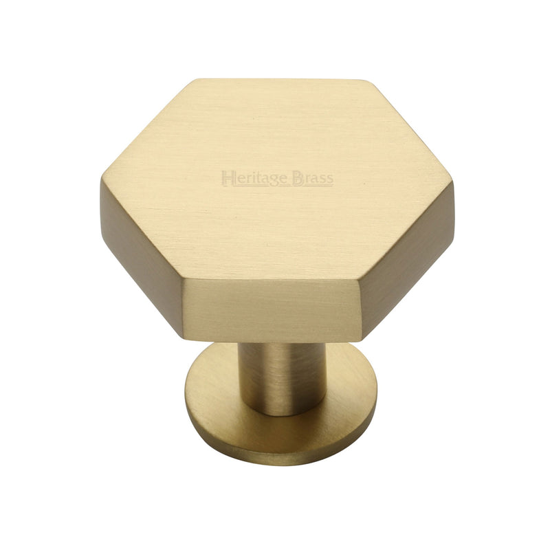 Hexagon Cabinet Knob with Rose