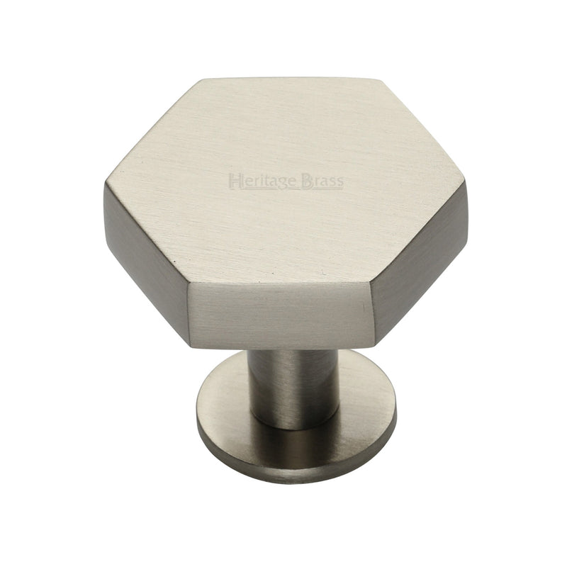 Hexagon Cabinet Knob with Rose