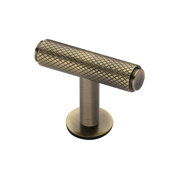 Knurled T-Bar Cabinet Knob with Rose