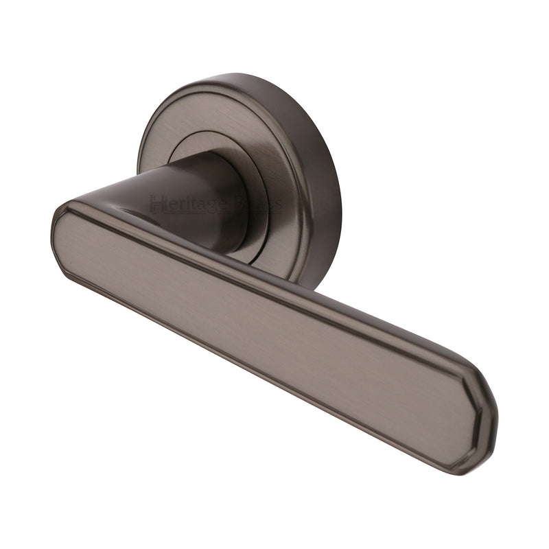 Century Door Handle on Round Rose