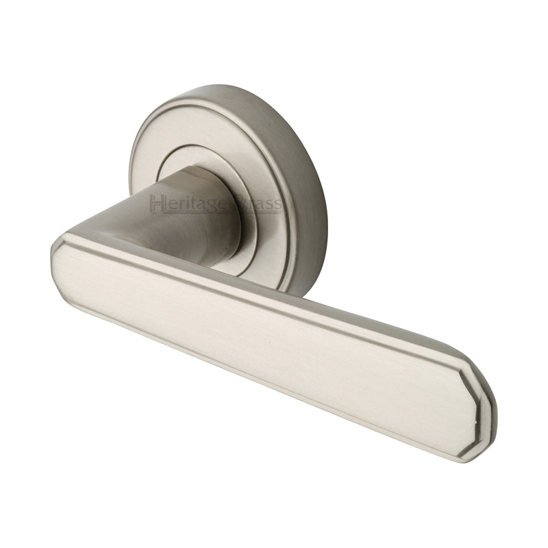 Century Door Handle on Round Rose