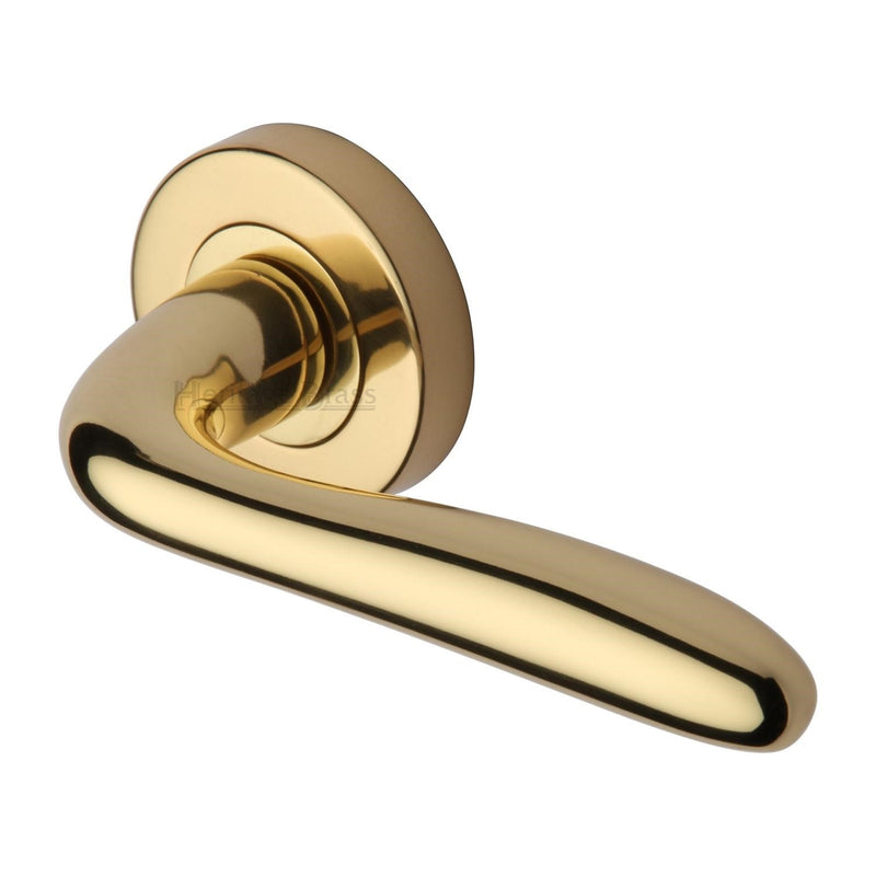 Columbus Door Handle on Round Rose